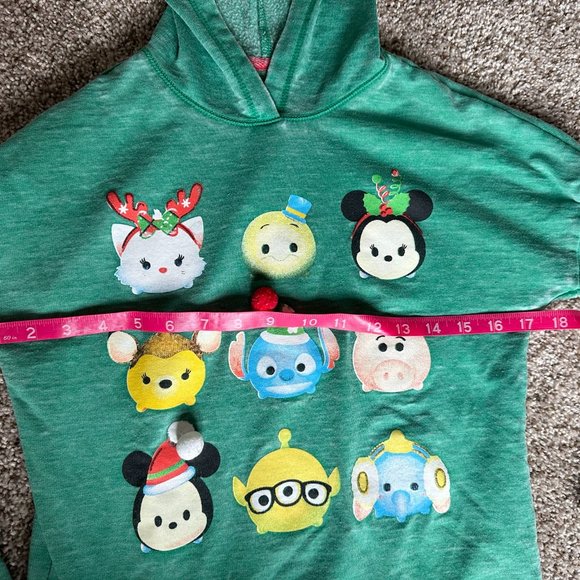 🧡 3/$15 - Disney Tsum Tsum Green Christmas Hoodie Kid Large - Picture 6 of 10